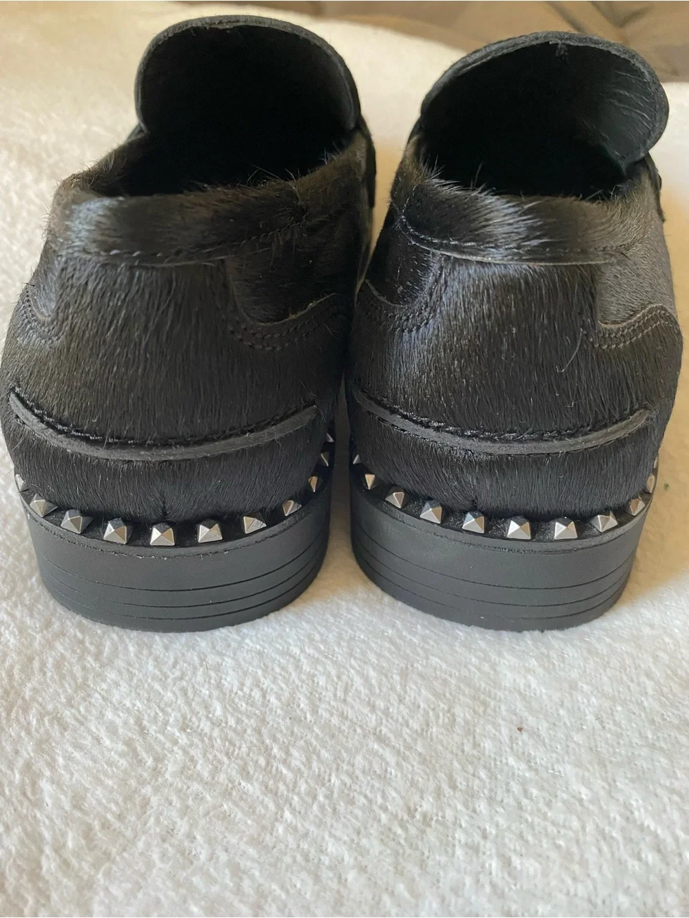 ASH Winona Loafers Black Pony Hair EU 41 US 10.5